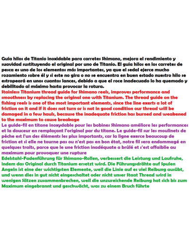 GUIDE DE LIGNES, TITANE INOXYDABLE
