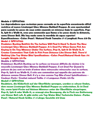 LIVETARKET GLASS MINNOW BAITBALL POPPER LURE