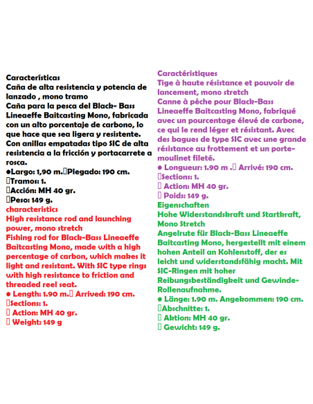 LINEAEFFE CAÑA BAITCASTING MONO 