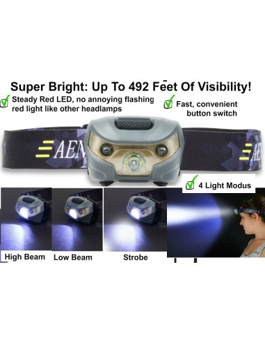 LAMPARA CABEZA USB 160 LUMENS WATERPROOF