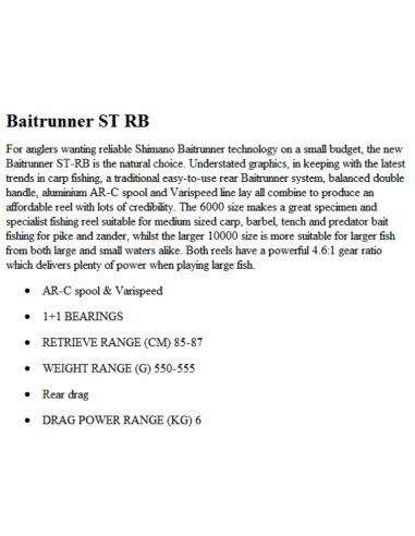 SHIMANO MOULINET BAITRUNNER ST  RB