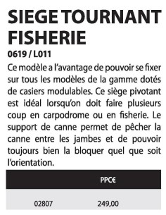 SENSAS SIEGE TOURNANT FISHERIE 2
