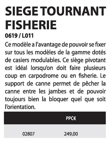 SENSAS ROTATING SEAT FISHERIE