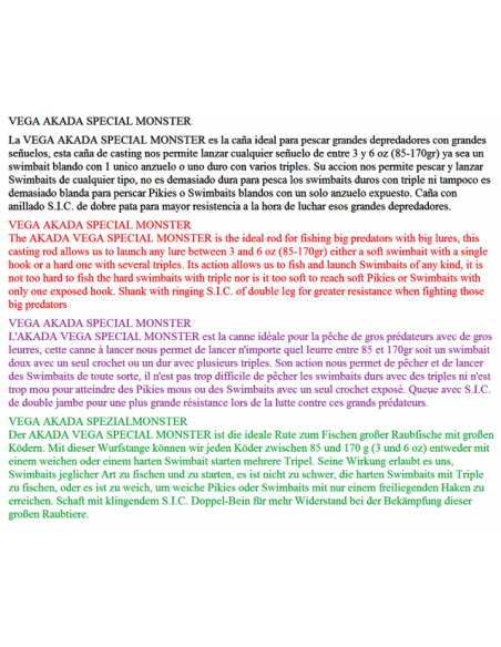 VEGA AKADA SPECIAL MONSTER CASTING RUTE