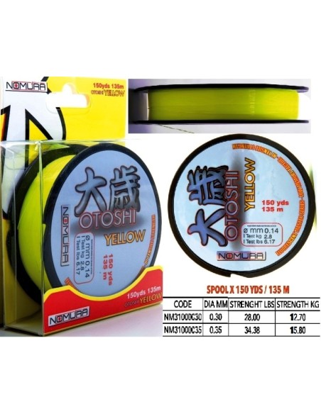 NOMURA FILO OTOSHI FLUORESCENTE YELLOW 135 M.