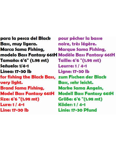 SAMA CAÑA CASTING BASS FANTASY 661-H