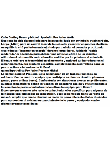 PEZON ET MICHEL CANYA CASTING SPECIALIST PRO-SERIES C 210 H