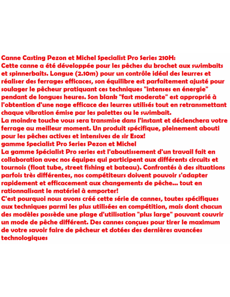 PEZON ET MICHEL CANYA CASTING SPECIALIST PRO-SERIES C 210 H