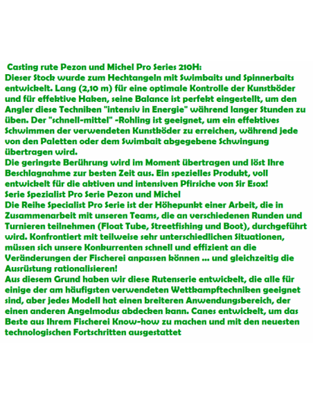 PEZON ET MICHEL CANNA CASTING SPECIALIST PRO-SERIES C 210 H