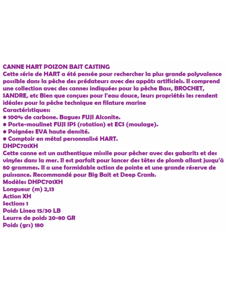 HART POIZON 7'  X HEAVY ANGELROLLE BAITCASTING