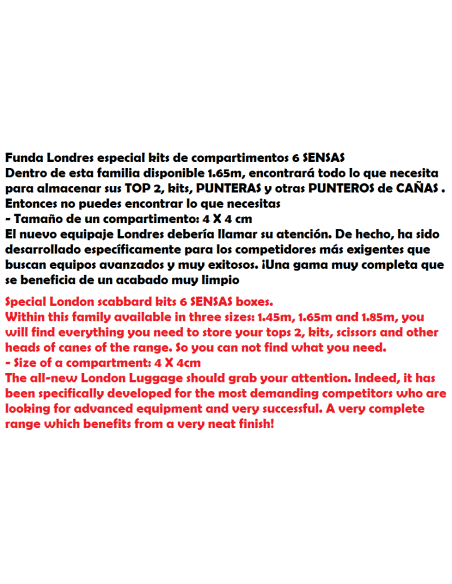 SENSAS FUNDA LONDON ESPECIAL KITS 6 DEPARTAMENTS 1.65m