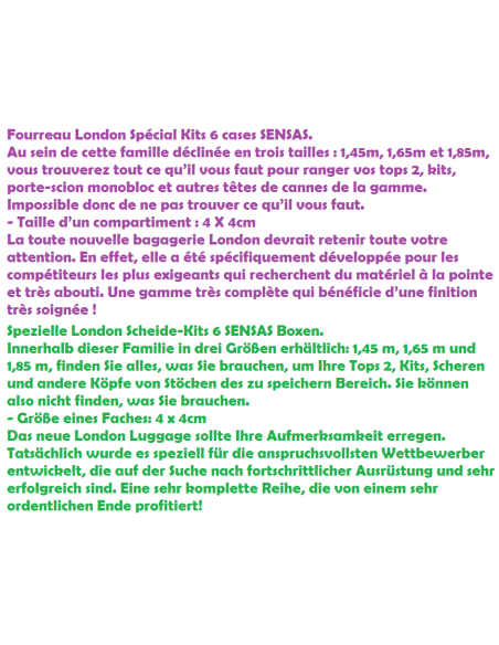 FOURREAU SENSAS LONDON SPECIAL KITS 6 CASES  1.65M