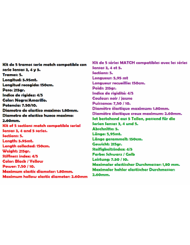 SENSAS  TOP MATCH SW KIT 5 SECTIONS SERIE 3,4,5&6