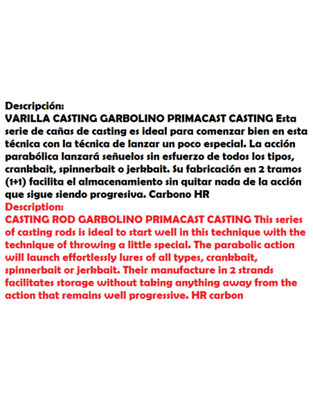 GARBOLINO PRIMACAST CASTING RUTE 1+1