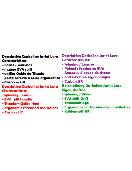 GARBOLINO SPRINT LURE SPINNING ROD