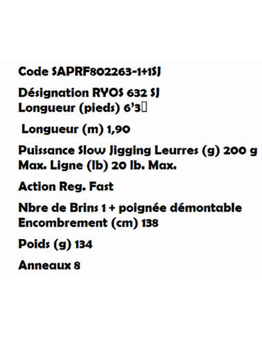 SAKURA CANYA RYOKAN SPINNING RYOS 632 SJ