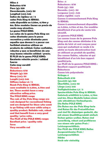 SENSAS CANNA COUP ROUBAISIENNE POLE KING 15