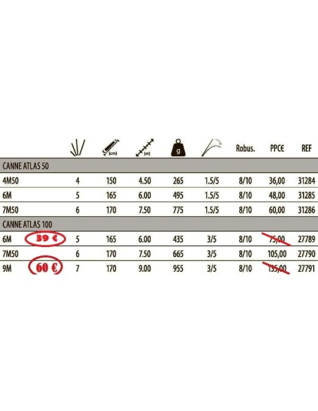 SENSAS POLE ROD ATLAS 100 , 6 M.