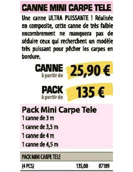 SENSAS PACK 4 CAÑES MINI CARPE TELE