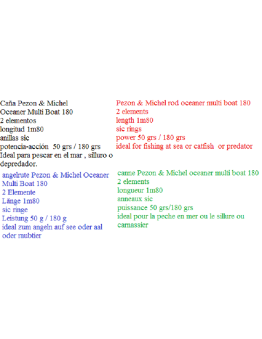 PEZON & MICHEL OCEANER ROD MULTI BOAT 180