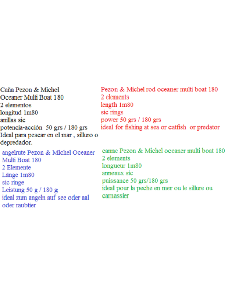 PEZON & MICHEL OCEANER ROD MULTI BOAT 180