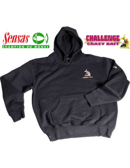 SENSAS BLACK HOODED SWEATSHIRT CHALLENGE CRAZY