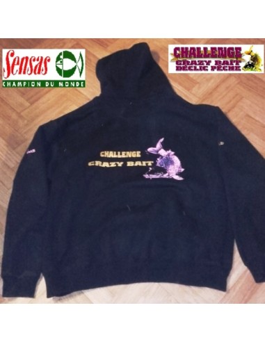 SENSAS BLACK HOODED SWEATSHIRT CHALLENGE CRAZY