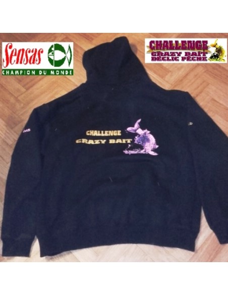 SENSAS BLACK HOODED SWEATSHIRT CHALLENGE CRAZY