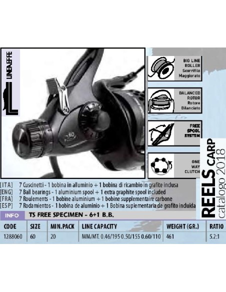FISHING FERRARI TS FREE SPECIMEN BAITRUNNER REEL