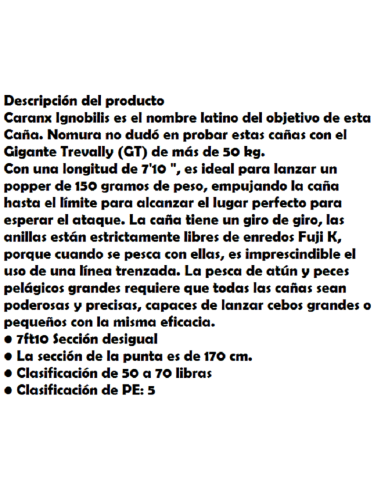 NOMURA POPPING  ROD SPECIAL SW 150 GR.