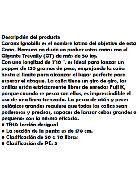 NOMURA POPPING  ROD SPECIAL SW 150 GR.