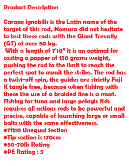 NOMURA POPPING  ROD SPECIAL SW 150 GR.