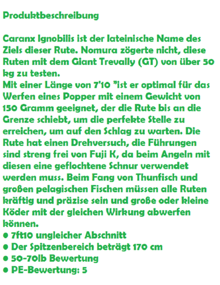 NOMURA POPPING  ROD SPECIAL SW 150 GR.