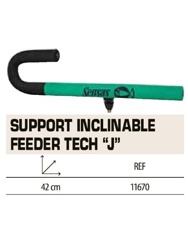 SENSAS RECLINER SUPPORT FEEDER TECH '' J '' 42 CM.