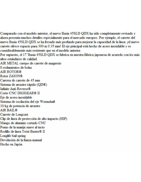DAIWA  CARRET BASIA 2017 45 SLD QDX