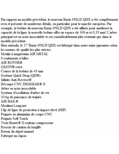 DAIWA  CARRETE BASIA 2017 45 SLD QDX