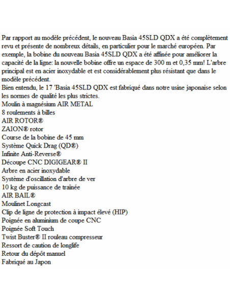 DAIWA  CARRETO BASIA 2017 45 SLD QDX
