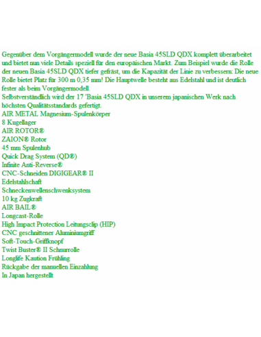 DAIWA  MULINELLO BASIA 2017 45 SLD QDX