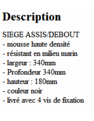 siege assis / debout seul noir
