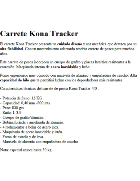 TROLLINGROLLE KONA TRACKER 4/0