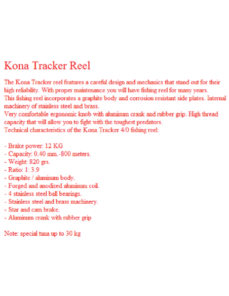 TROLLING REEL KONA TRACKER 4/0