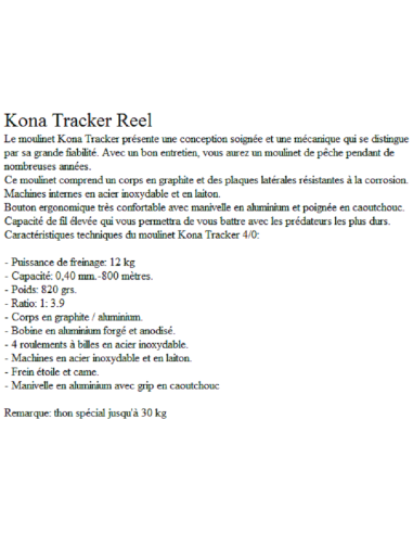 CARRETO CURRICAN-TROLLING KONA TRACKER 4/0