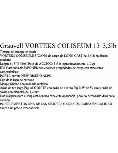 LONG CAST CARP ROD VORTEKS COLISEUM