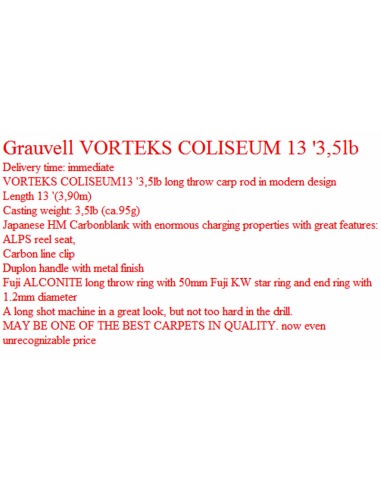 LONG CAST CANNA CARPA  VORTEKS COLISEUM