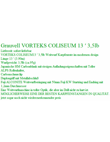 LONG CAST CANA CARPA VORTEKS COLISEUM