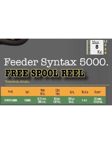 VORTEKS FEEDER REEL SYNTAX 5000