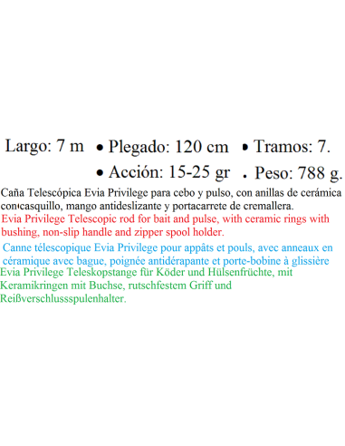 CAÑA TELESCOPICA EVIA PRIVILEGE
