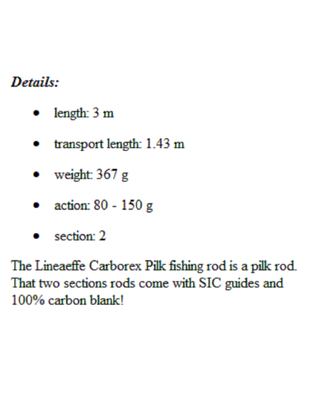 LINEAEFFE CANA  CARBOREX PILK 80-150 GR.