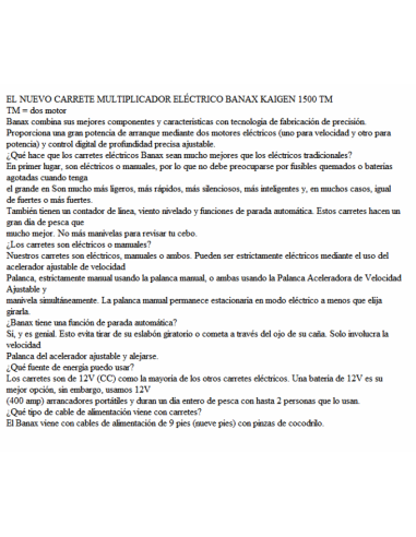 BANAX MOULINET ELECTRIQUE KAIGEN 1500 TWIN MOTOR LINEAEFFE