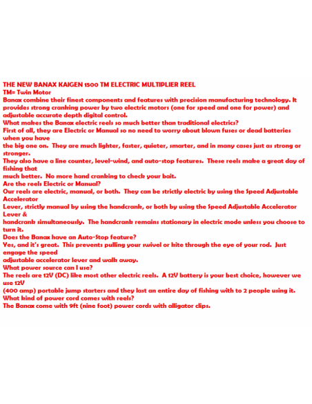 BANAX MOULINET ELECTRIQUE KAIGEN 1500 TWIN MOTOR LINEAEFFE